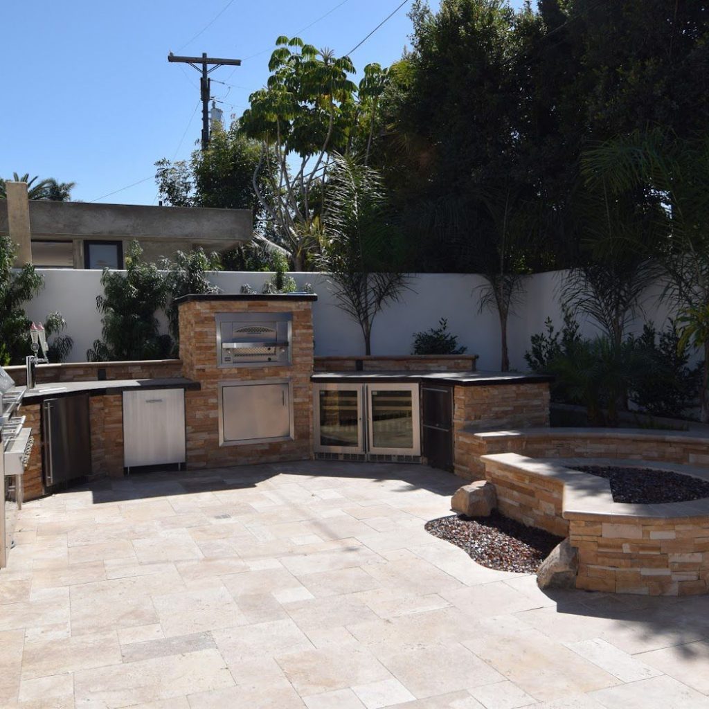 Outdoor kitchen and fire pit