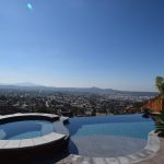 Beautiful Infinity edge pool with spa.